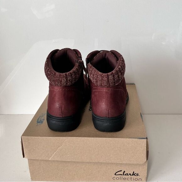Clarks Collection Carleigh Jade Leather & Knit Ankle Boots - Picture 4 of 5